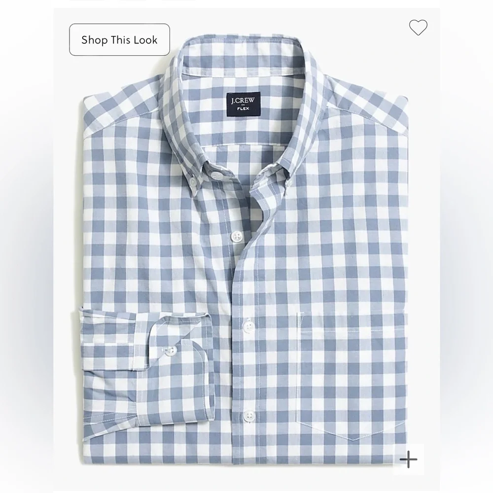 J crew stone blue white Classic flex casual shirt
